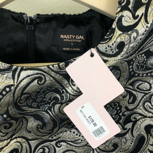 NWT Nasty Gal Constantine Jacquard Mini Dress - Picture 7 of 8